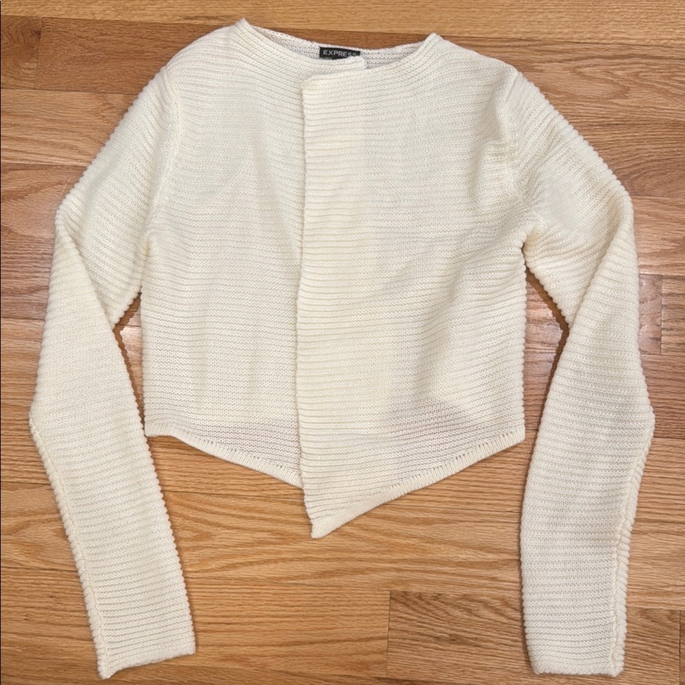 Express Cream Knit Crop Cardigan size S